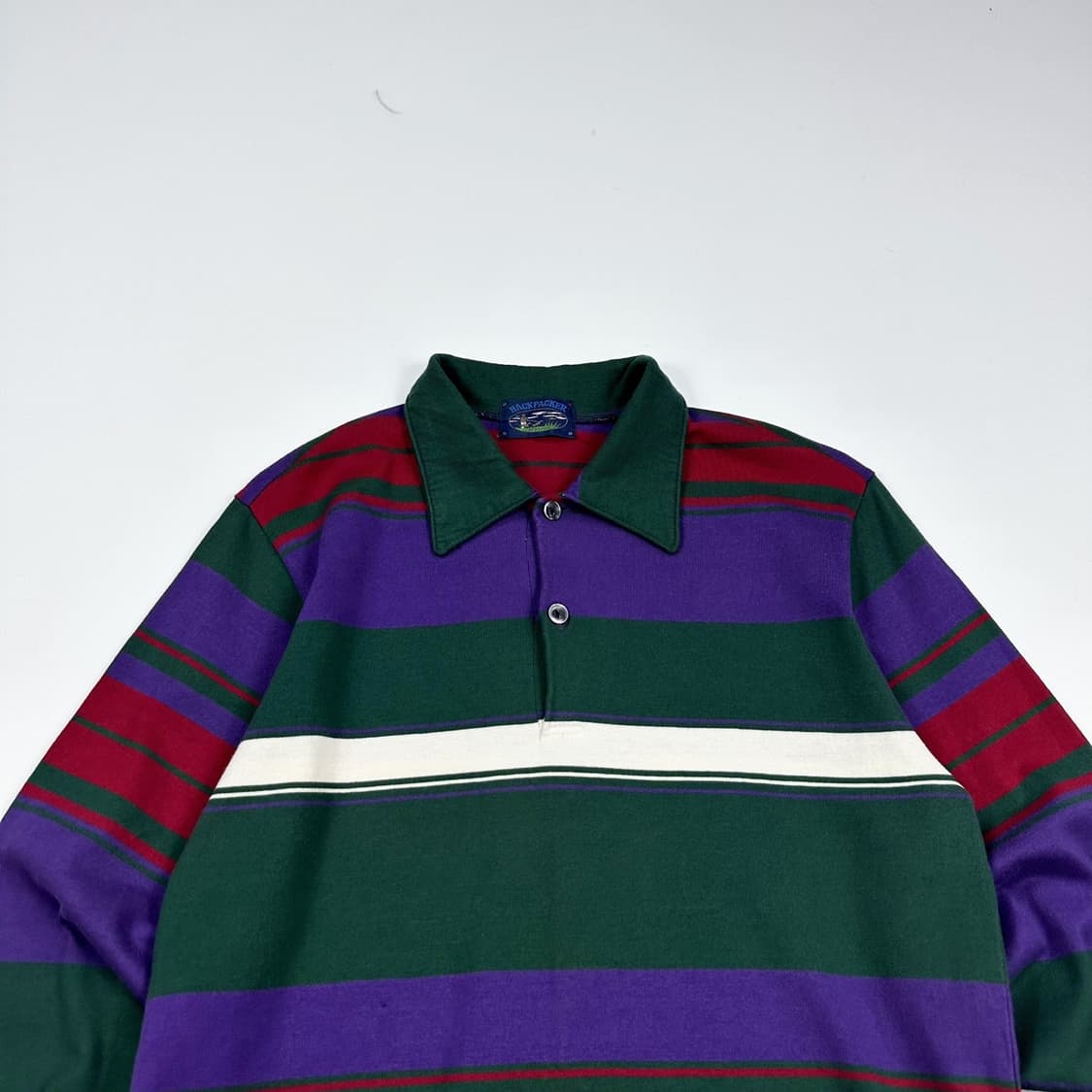 VTG 빈티지 스트라이프 배색 카라 긴팔티셔츠 (S) 상품이미지1
