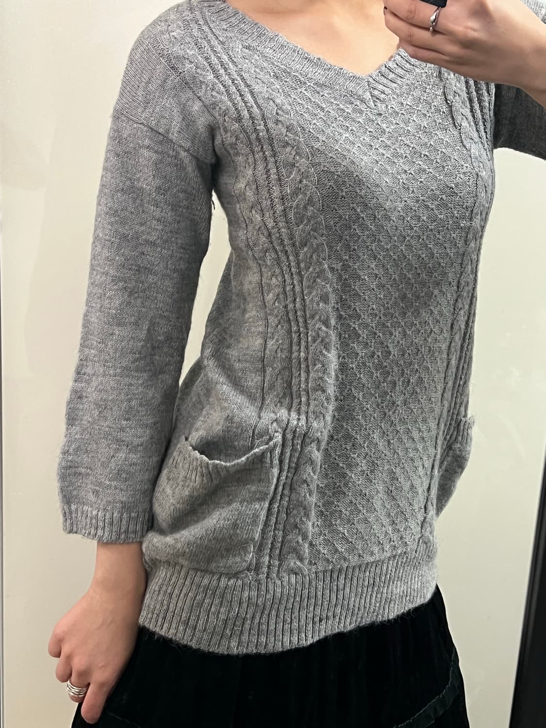 7부소매 모리걸 포켓 니트 상품이미지1