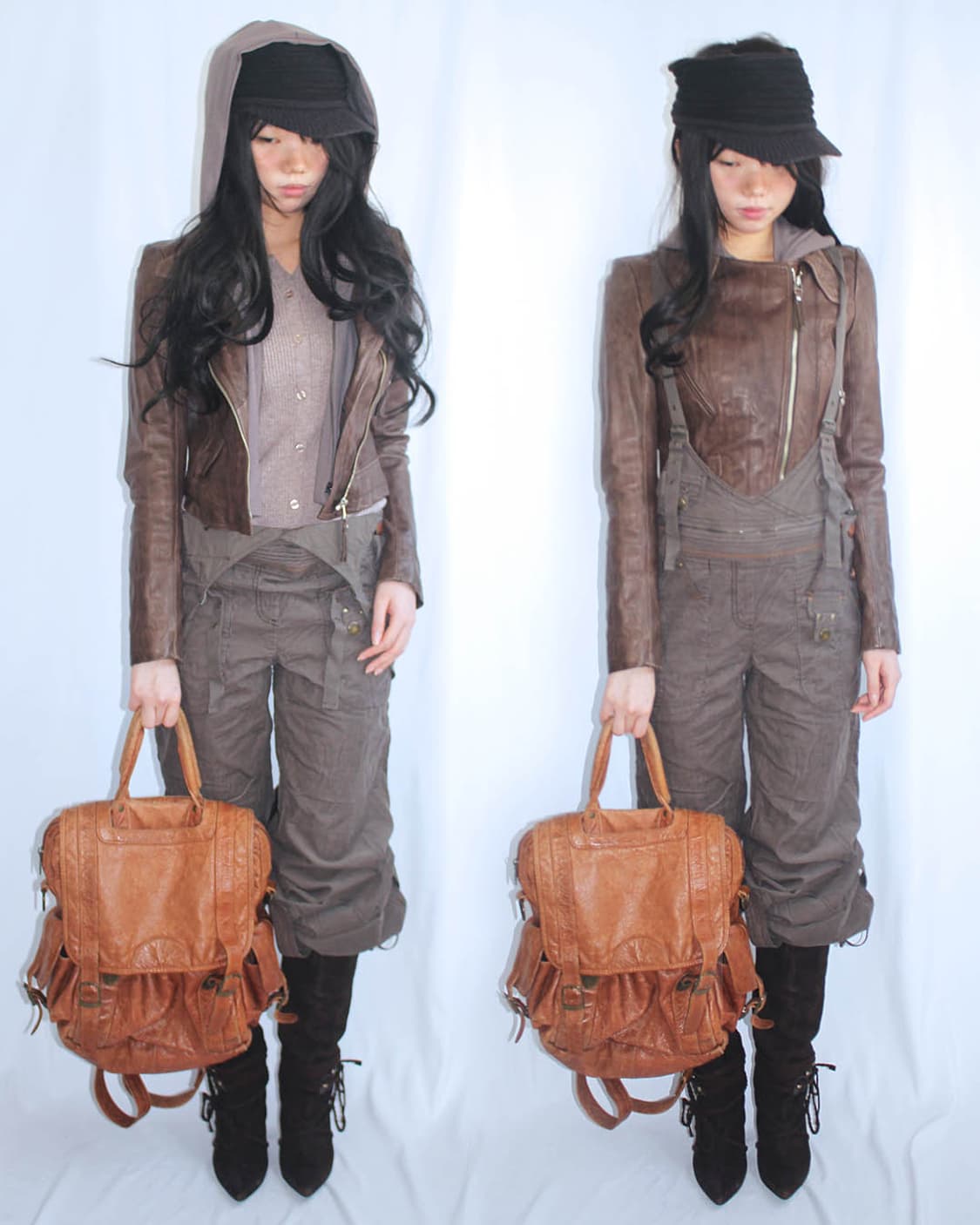 Grunge mix brown 🐎 headband cap 상품이미지6