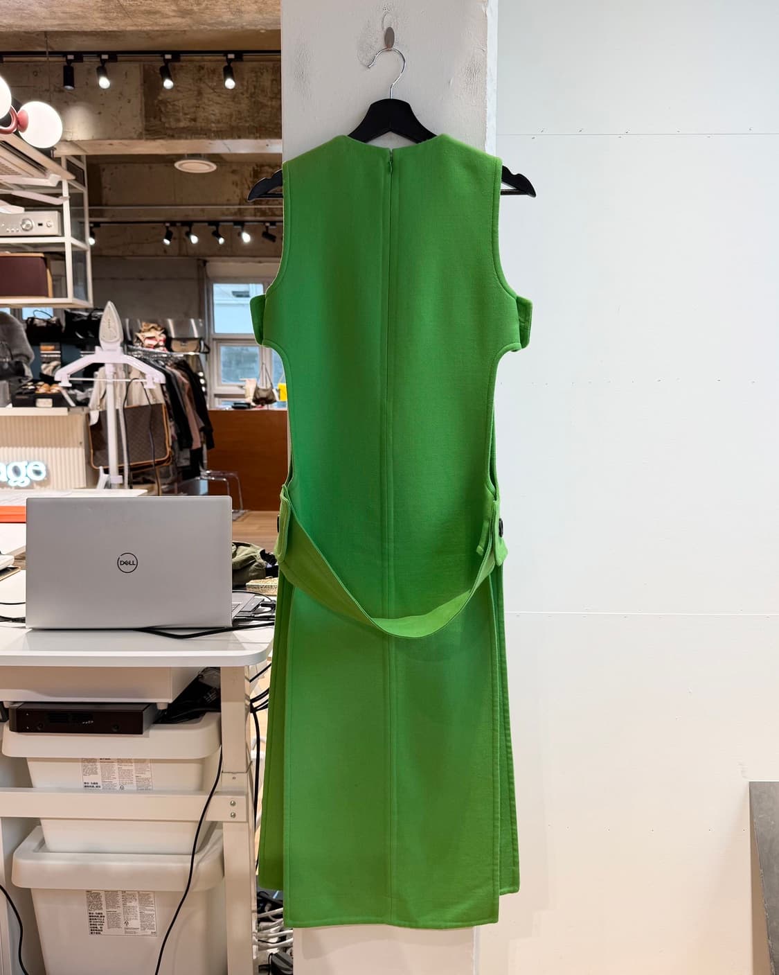 셀린느 그린 사이드 컷 아웃 원피스 상품이미지6