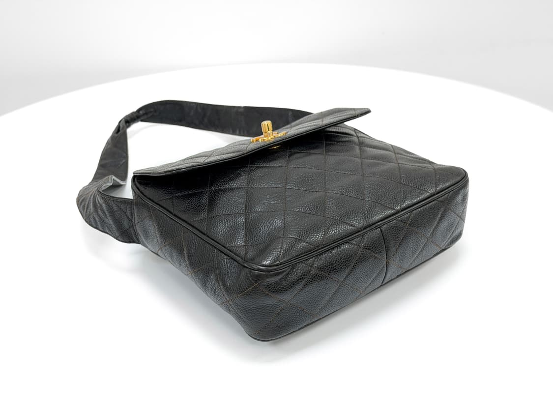 샤넬 캐비어 레더 퀼팅 숄더백 상품이미지4