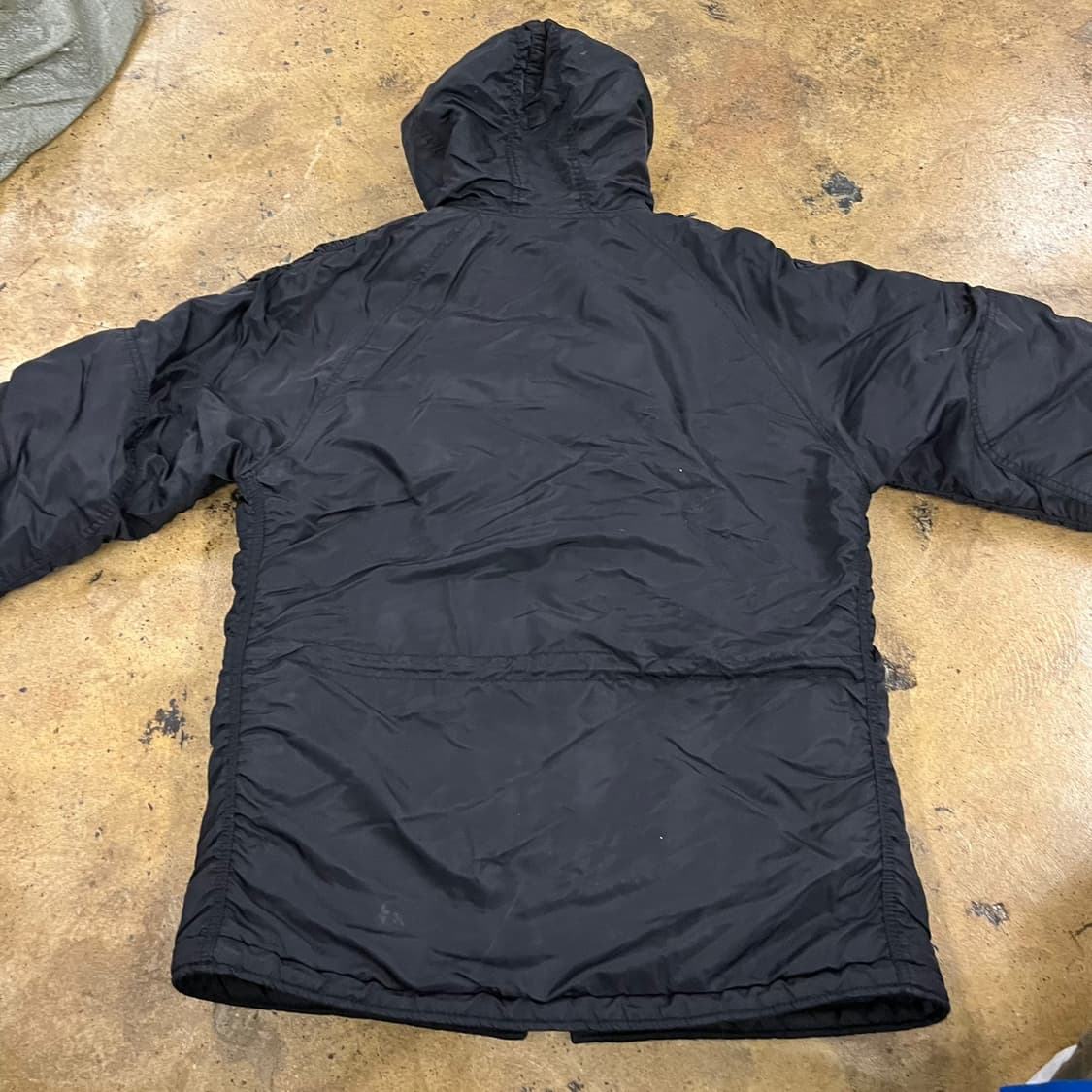 [정품] 알파인더스트리 블랙 후드 패딩 자켓 b15 상품이미지4