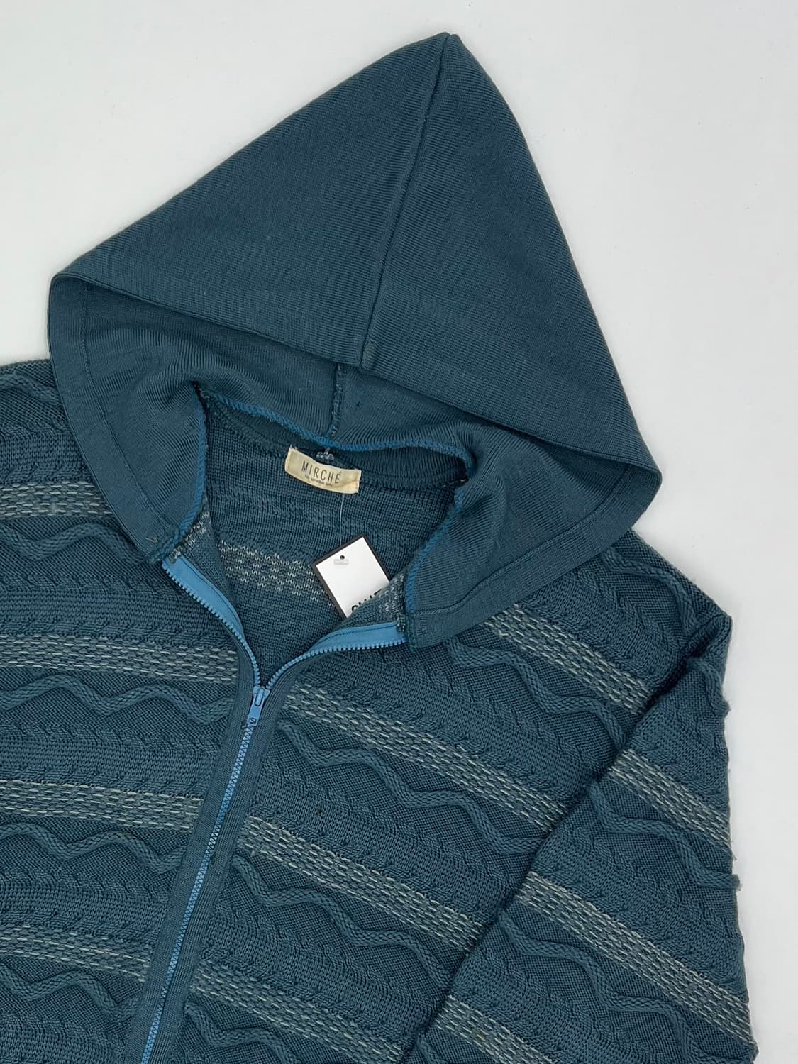 빈티지 후드 케이블 니트 집업 상품이미지2