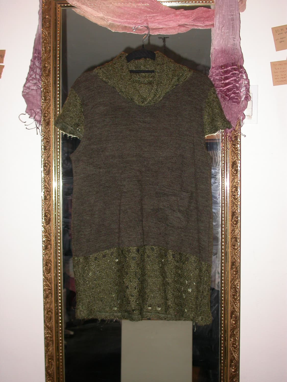 Vintage khaki layered knit dress 상품이미지1
