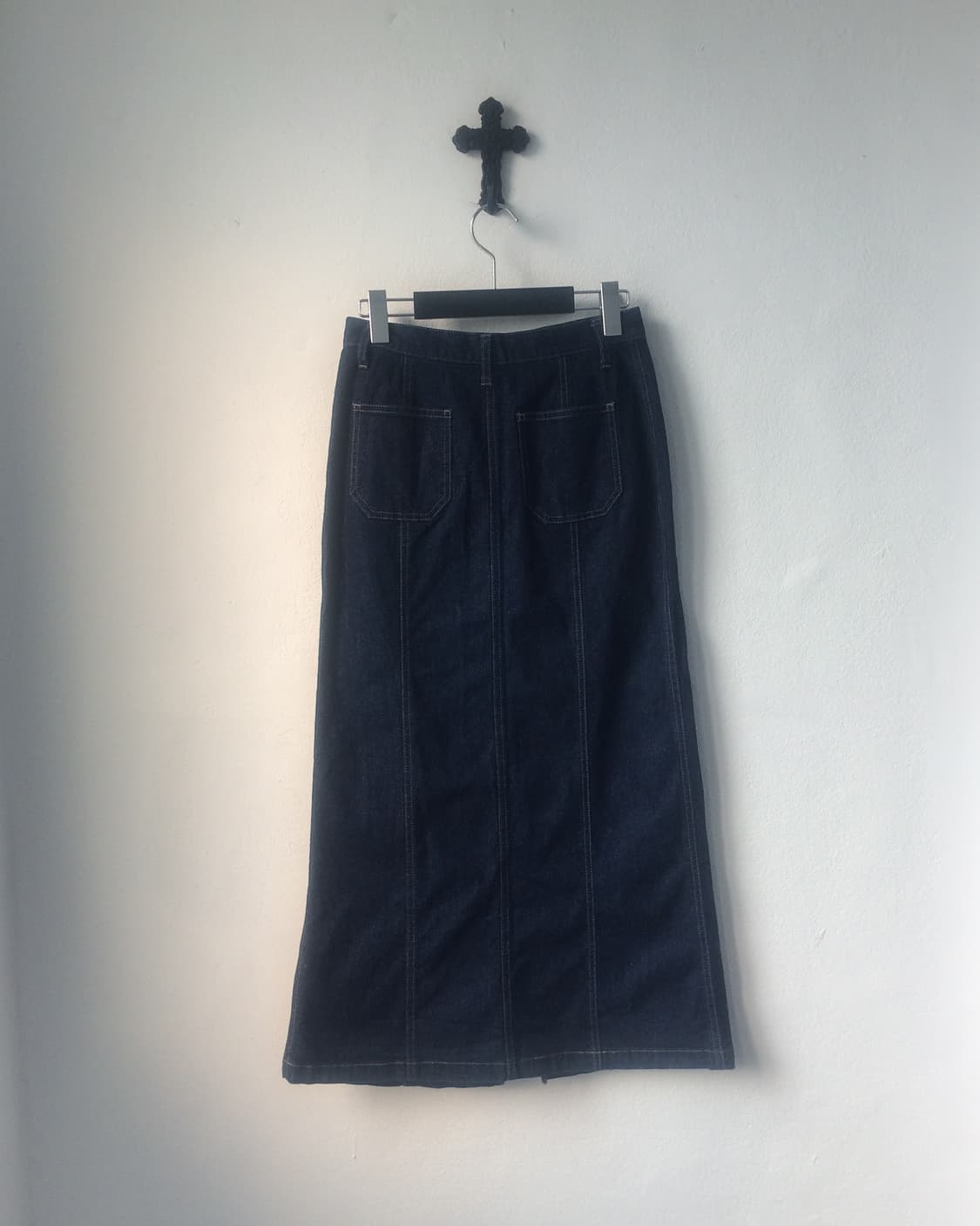 Glitter point denim long skirt 상품이미지3