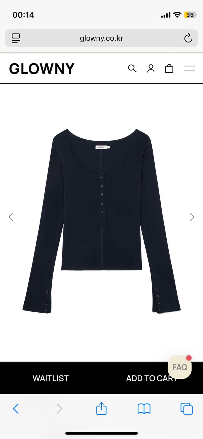 글로니 fade button long sleeve M사이즈 상품이미지2