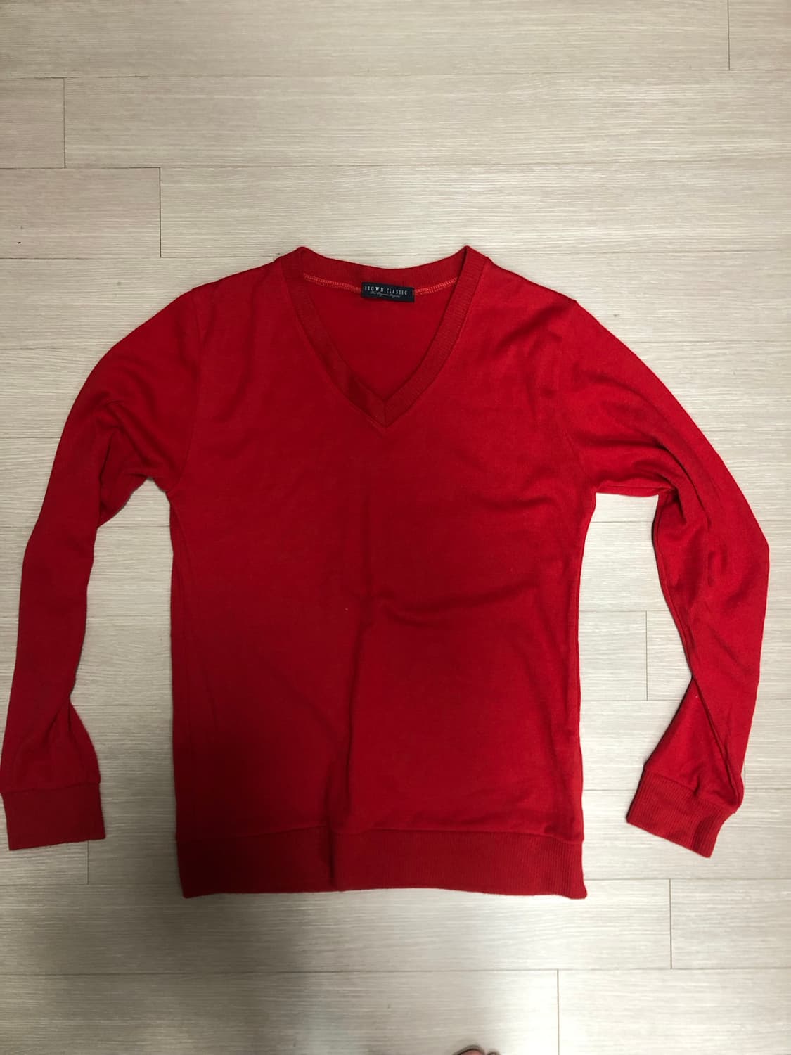 브라운클래식 니트 티 (레드) 상품이미지1