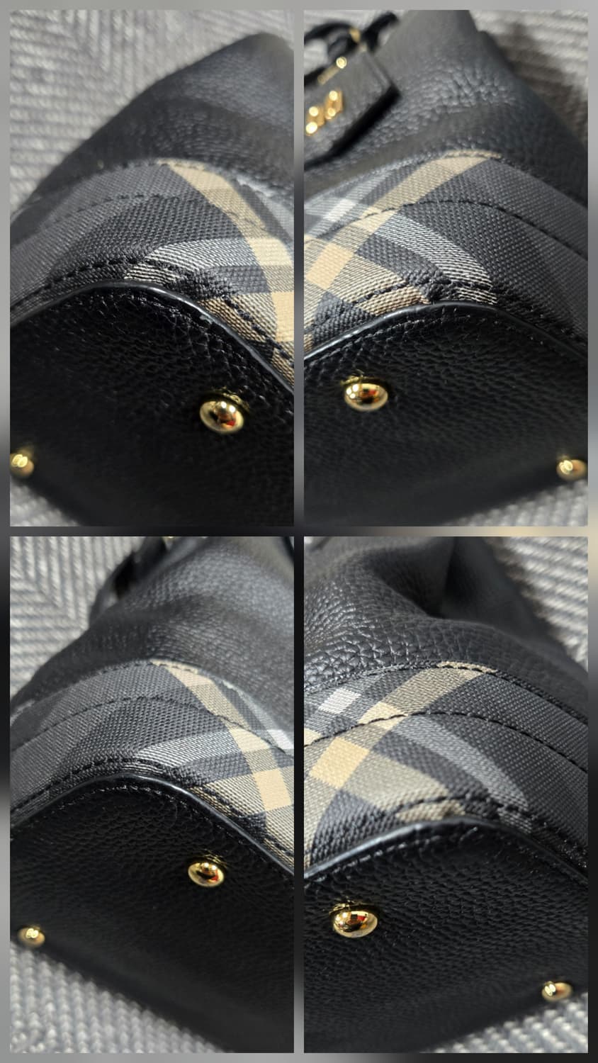 닥스 가죽 체크배색 로고 참장식 3단 숄더백 상품이미지4