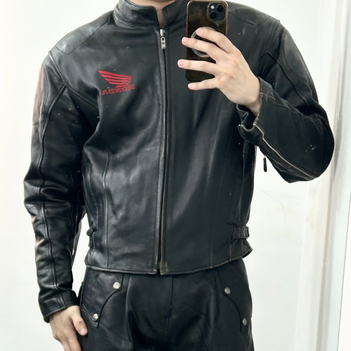 혼다 퍼스트윙 소가죽 레이싱 자켓 상품이미지2