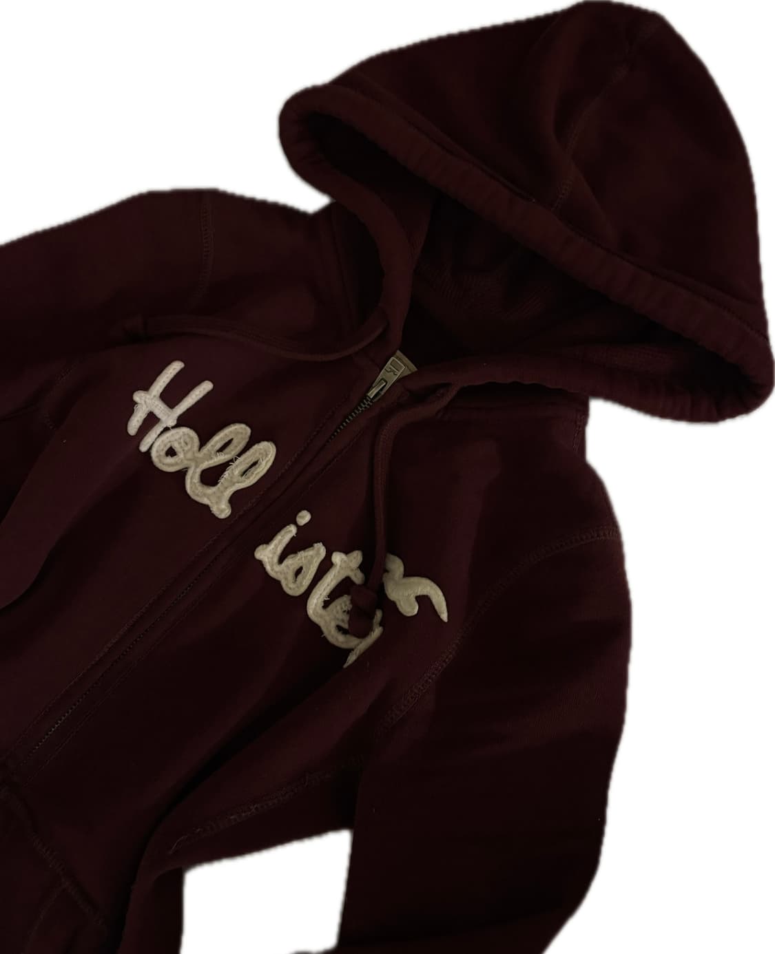 홀리스터 기모 후드집업 버건디 XS 딱붙 상품이미지3