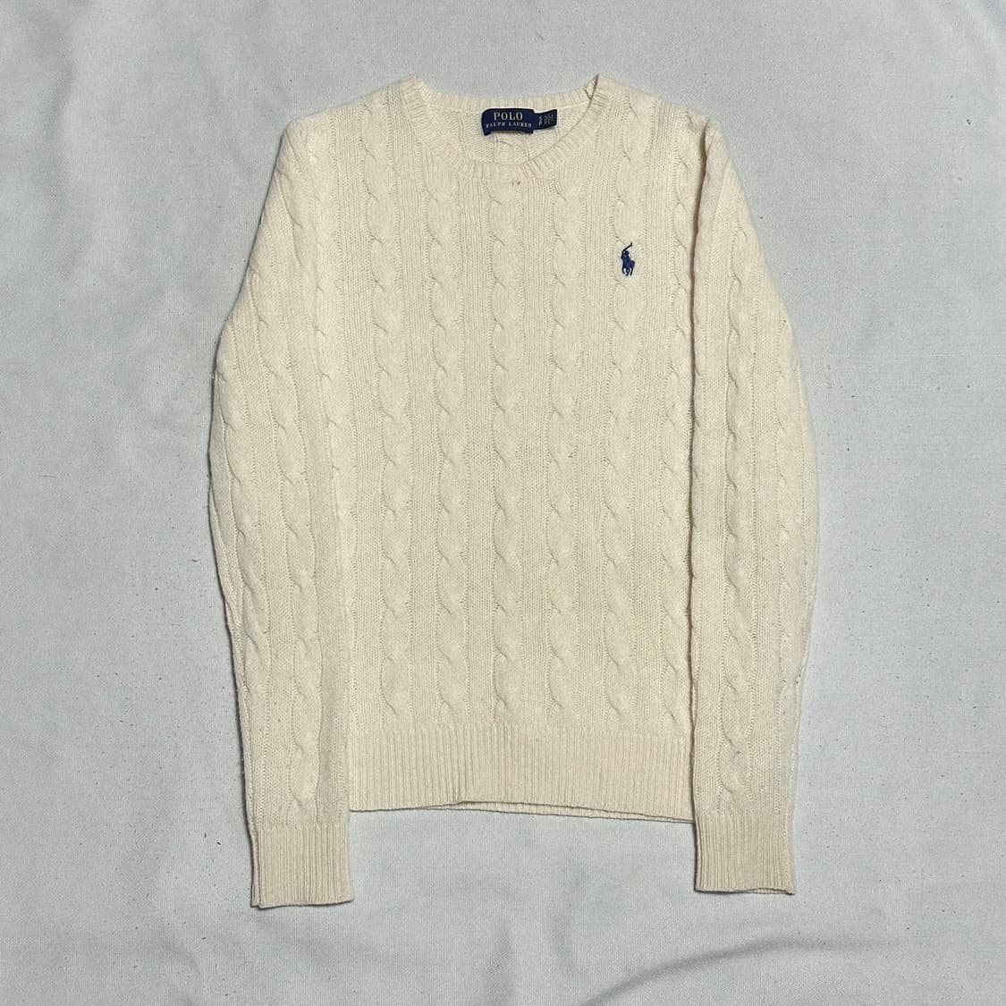 S 폴로랄프로렌 여성용 캐시미어 아이보리 케이블 니트 상품이미지2