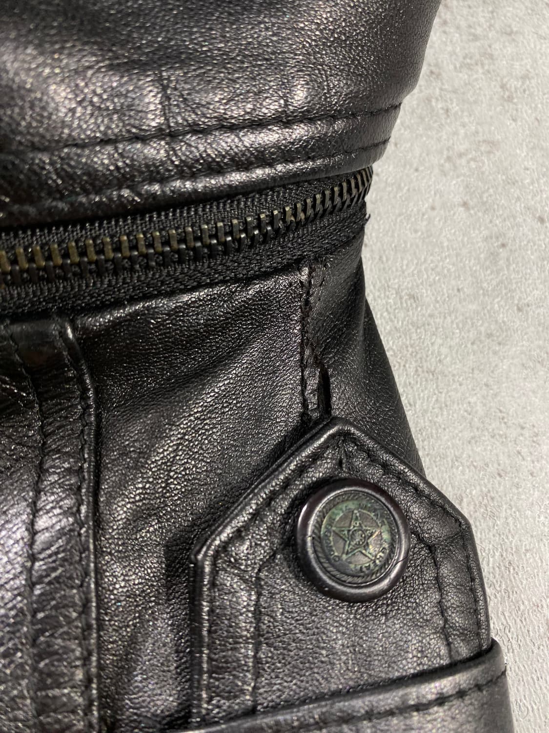 [M] 90s Vintage 빈티지 양가죽 크롭 레더 퍼 후드 자켓 상품이미지5