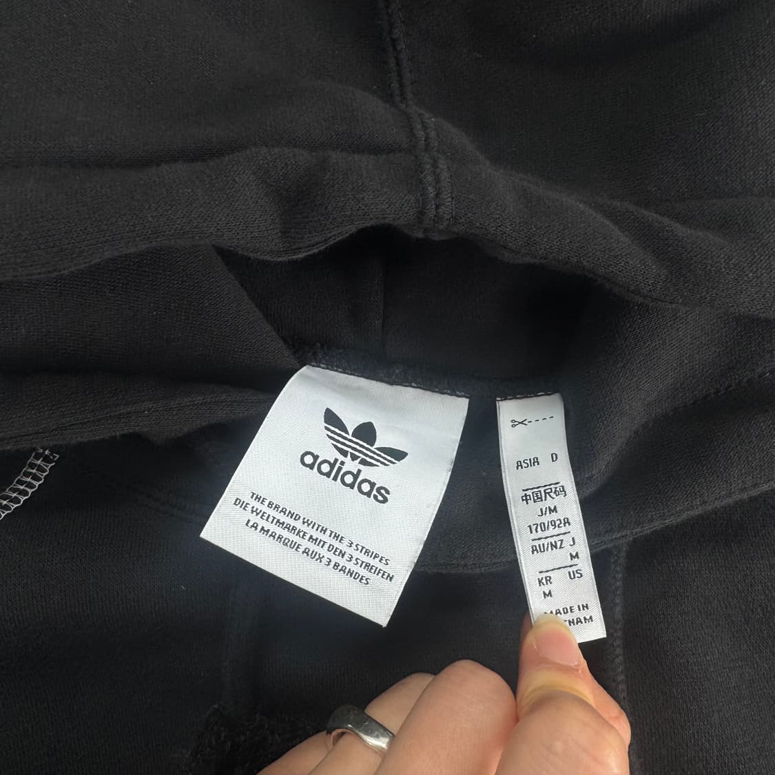 Adidas 아디다스 스몰로고 블랙 트랙탑 후드티 상품이미지5