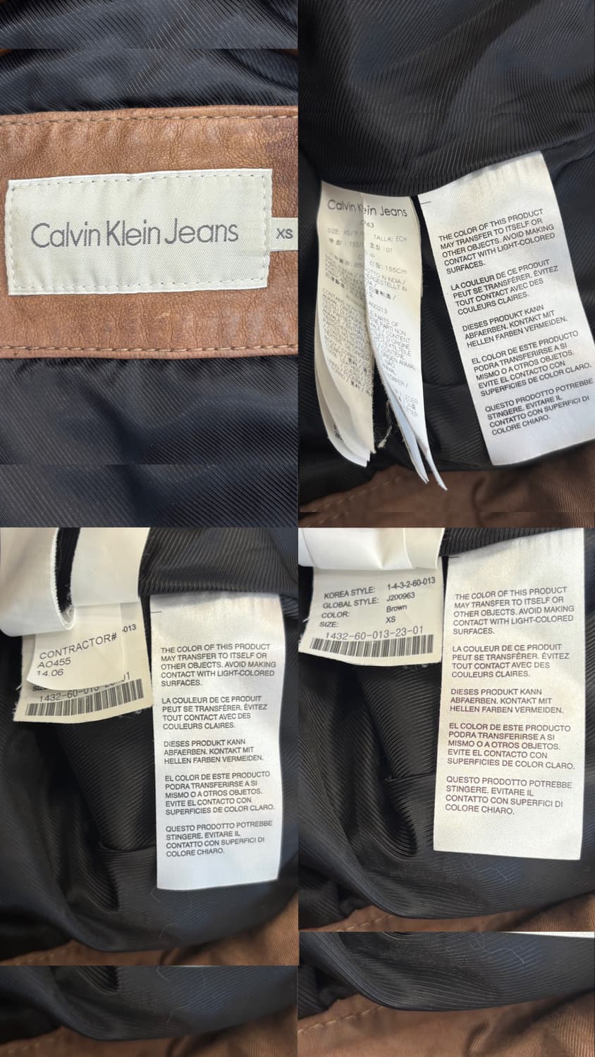 캘빈클라인진스 사선 지퍼 가죽자켓 상품이미지10