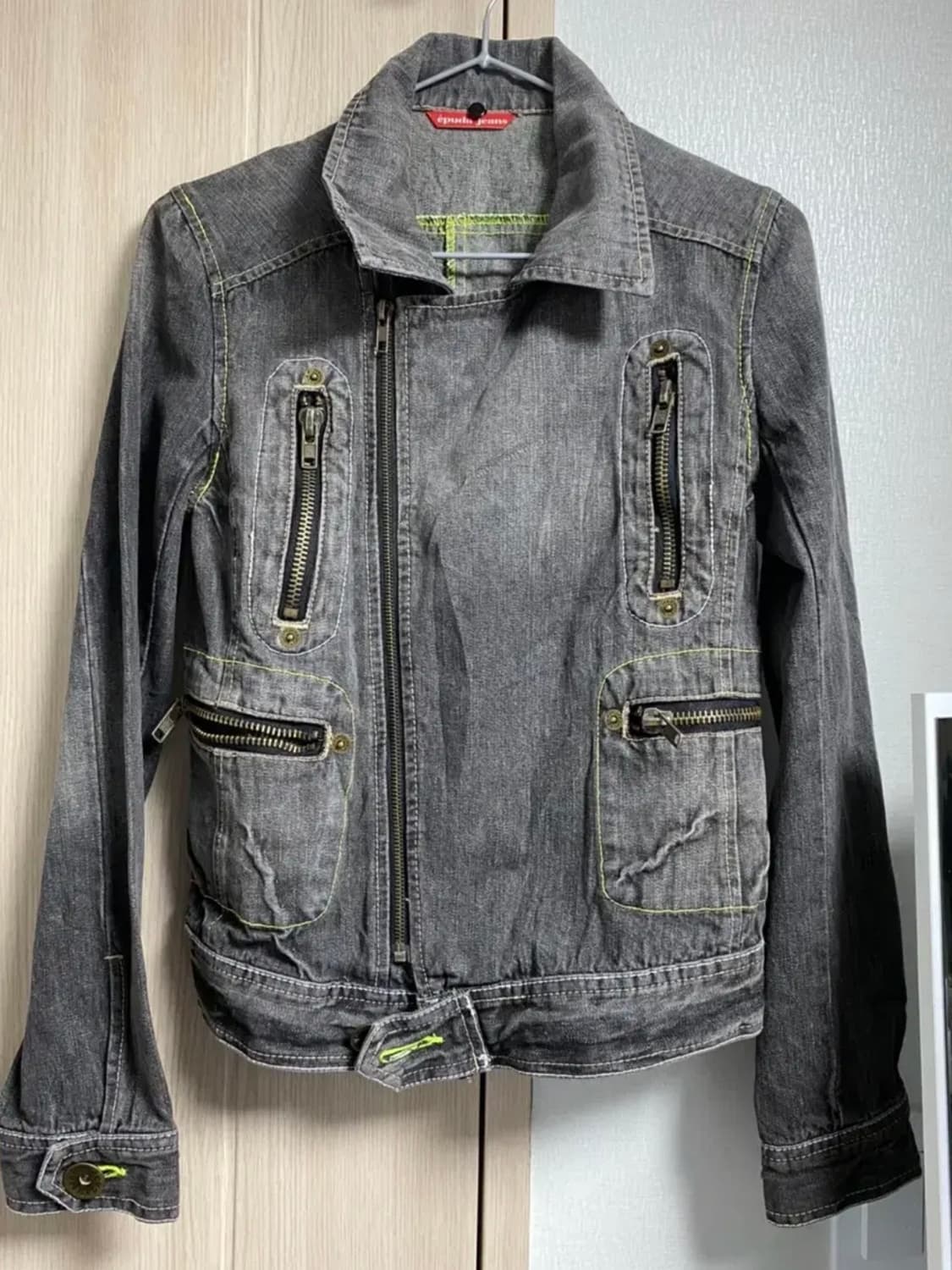 빈티지 그레이데님 자켓 흑청 상품이미지2