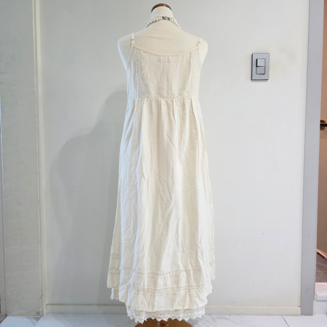 스즈코 모리걸st 레이스 아이보리 슬리브리스 캉캉 롱원피스 상품이미지3