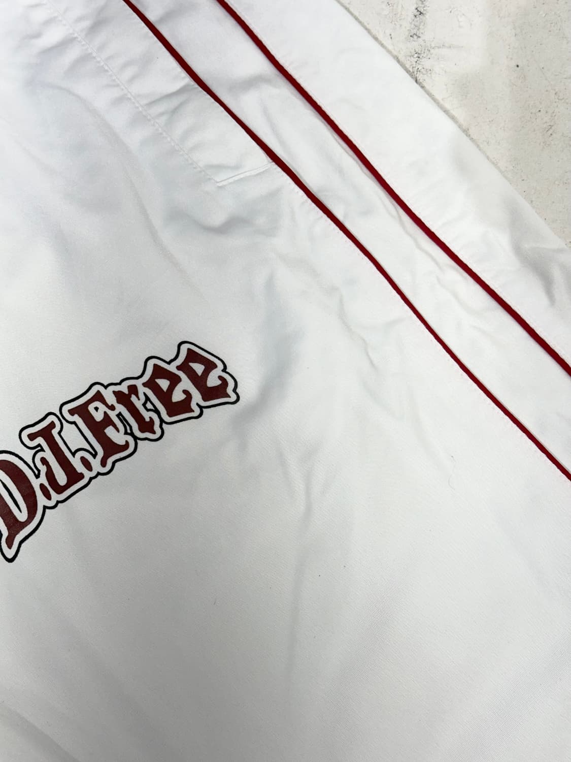 90s 일본 빈티지 화이트 올드스쿨 힙합 새깅 댄스 추리닝 트레이닝 팬츠 상품이미지6