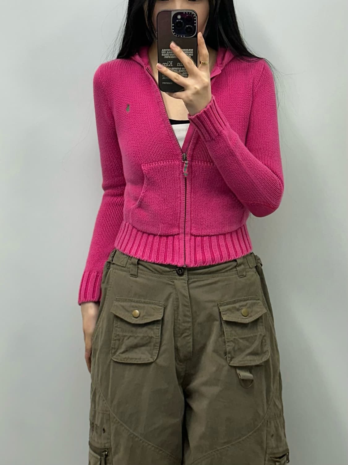 폴로 랄프로렌 핑크 니트 후드집업 상품이미지1