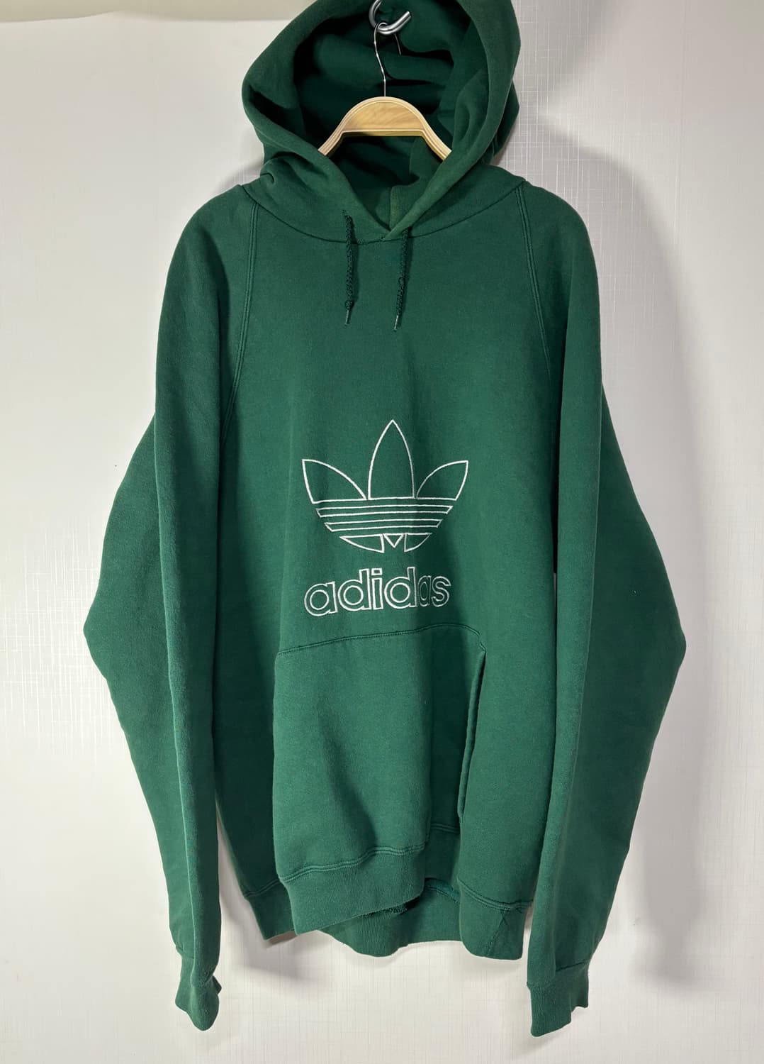 90s adidas USA 빈티지 아디다스 트레포일 후드티 그린 상품이미지1