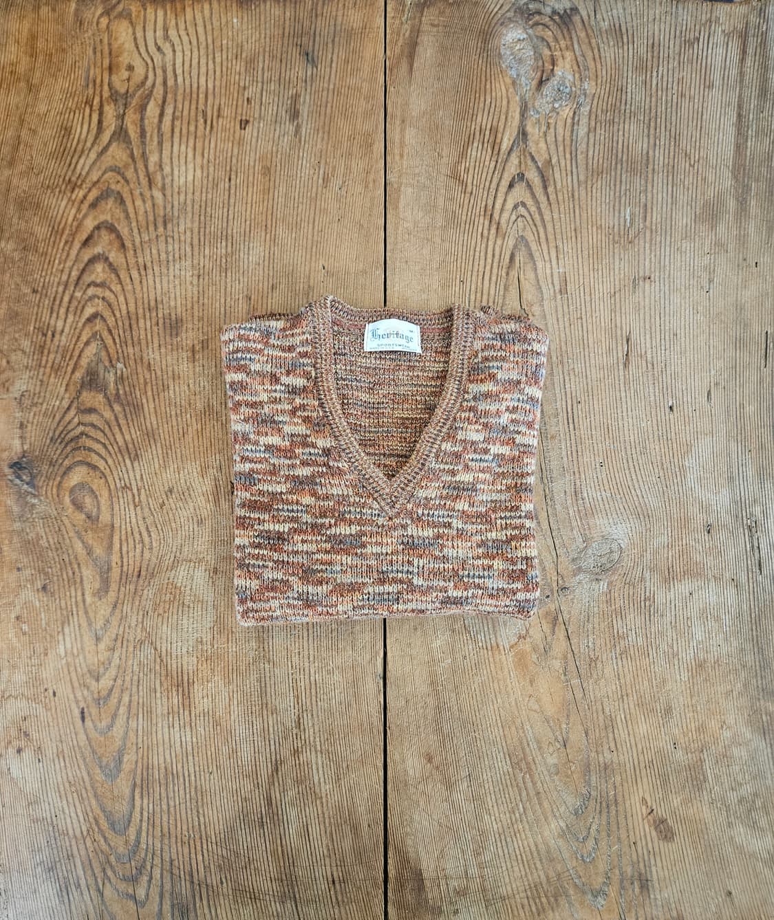 60s 빈티지 울 브이넥 니트 상품이미지1