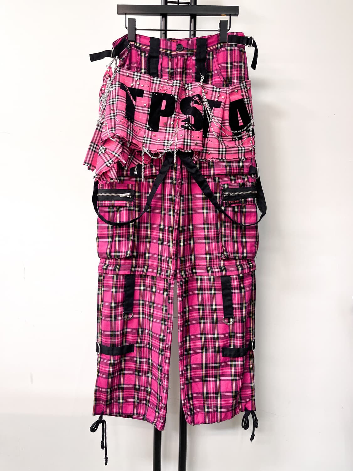 트립 Nyc 핑크 플래이드 카고 팬츠 상품이미지1