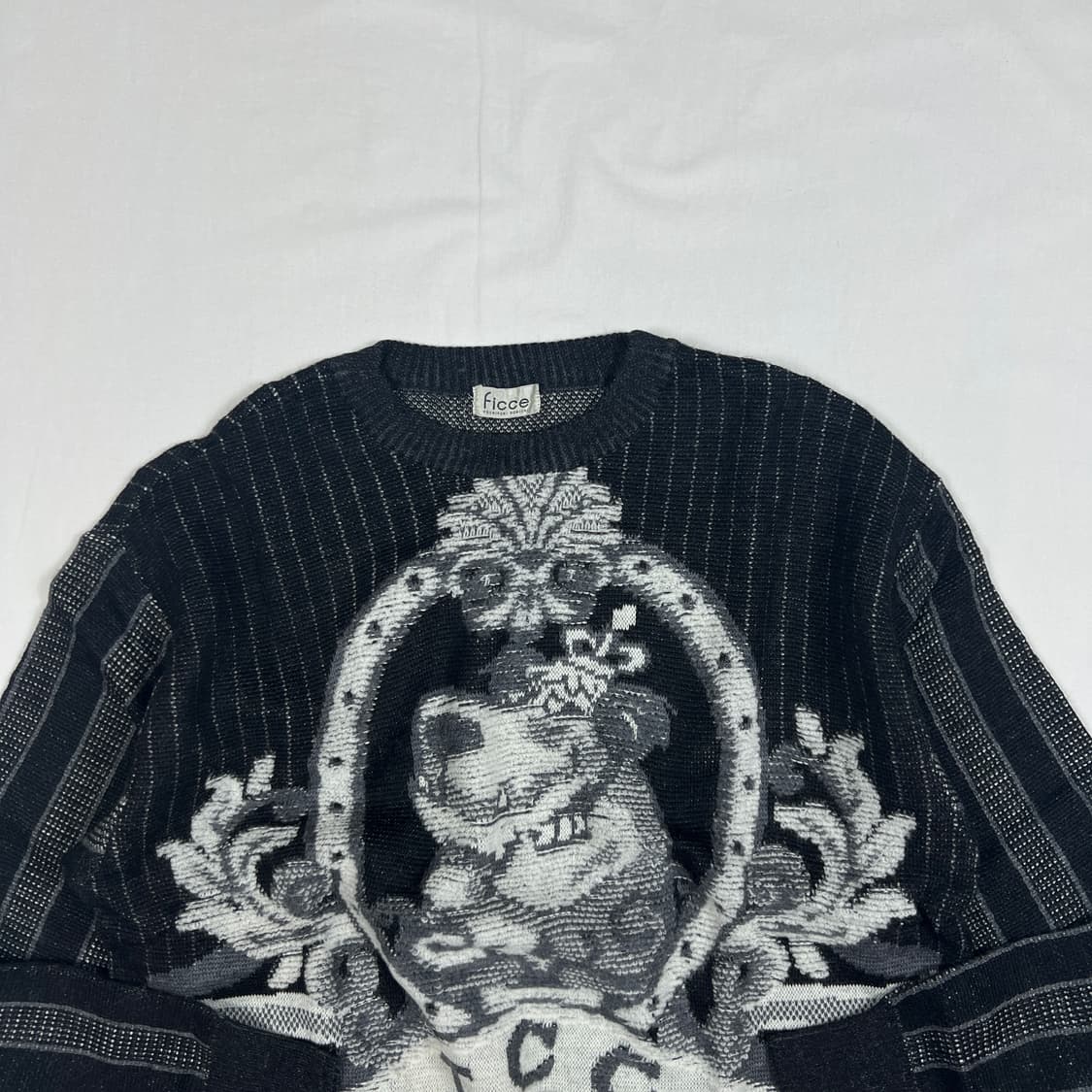 90‘s 97년도 ficce 요시유키코니시 웨키레이스 카툰 니트 상품이미지2