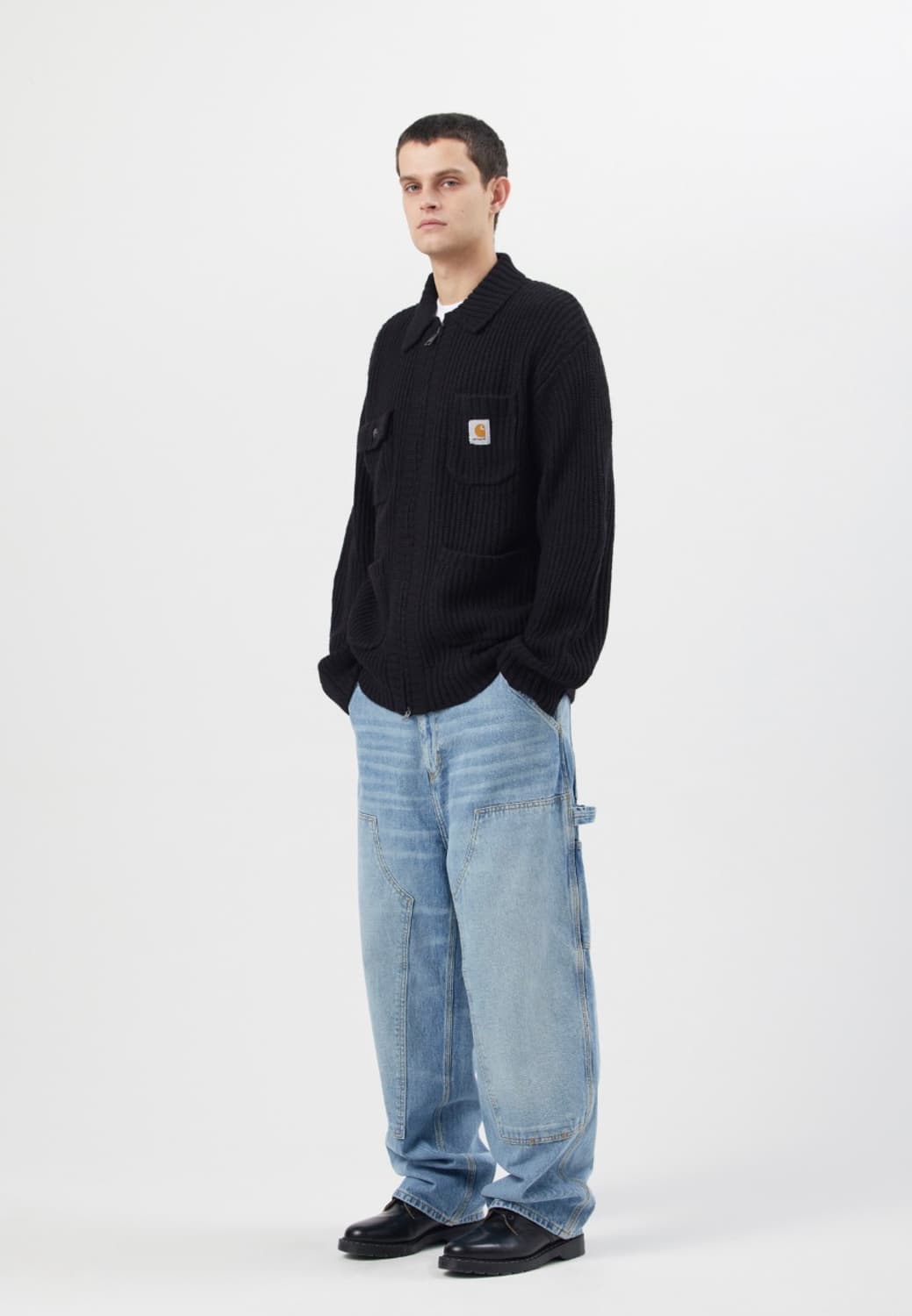 칼하트 사카이 콜라보 맛 니트 가디건 블랙 100 상품이미지4