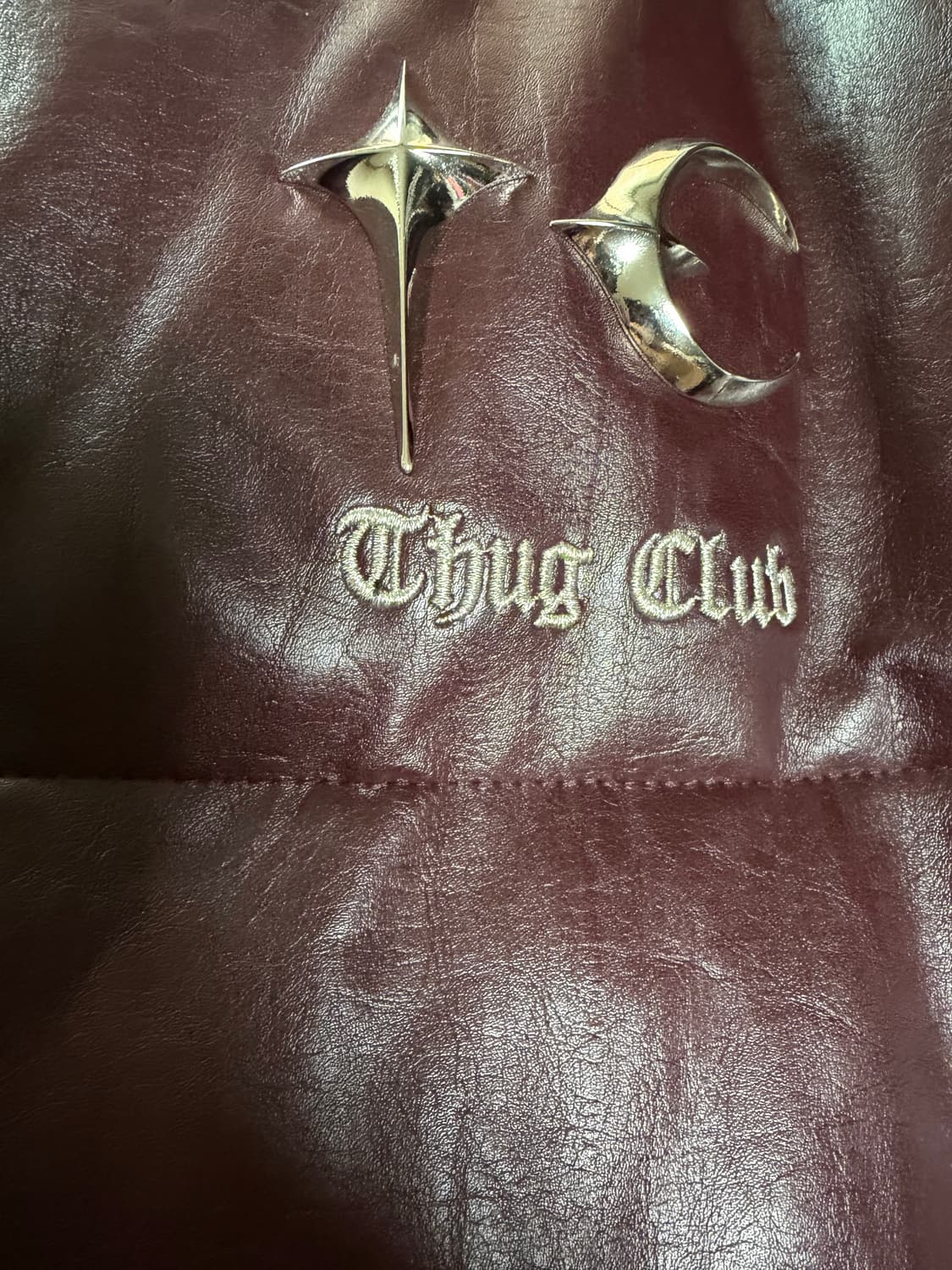 떠그클럽 레더패딩 버건디 3사이즈 상품이미지4