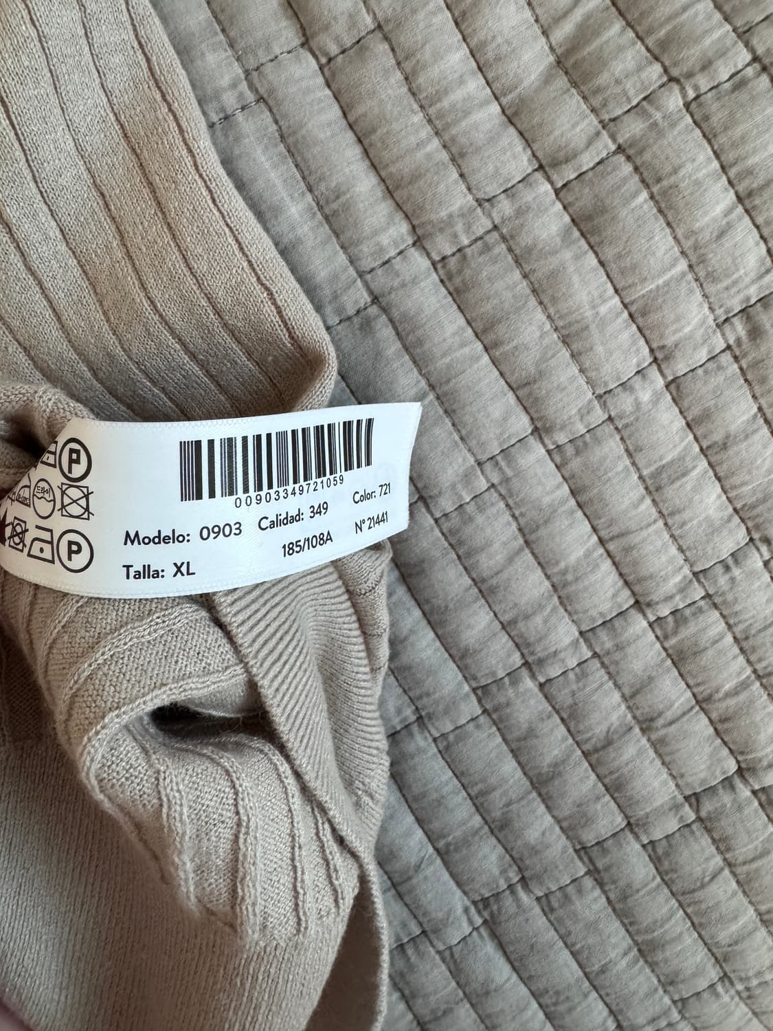 마시모두띠 / 리브드 니트 코튼 & 리넨 블렌드 폴로셔츠 베이지/XL 상품이미지5