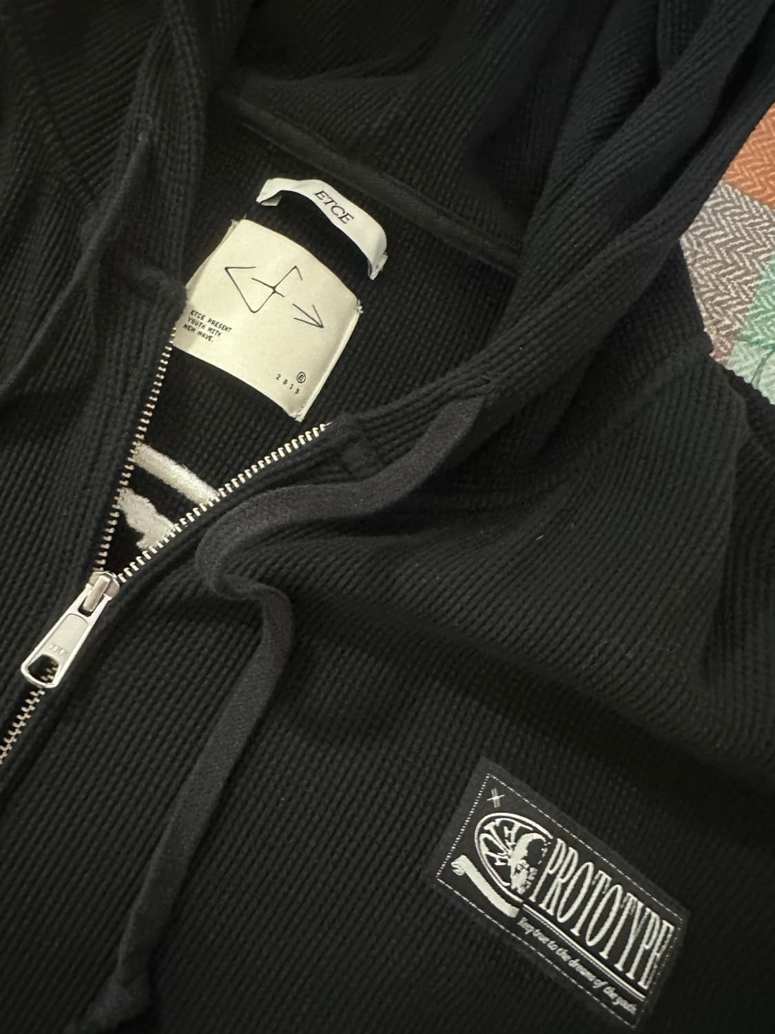 ETCE PROTOTYPE WAFFLE HOOD ZIP UP 블랙 L 상품이미지2