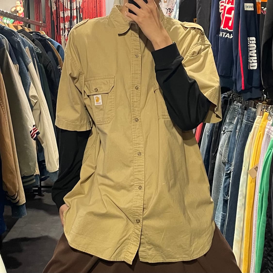 [IM] carhartt 칼하트 베이지 반팔셔츠 상품이미지1