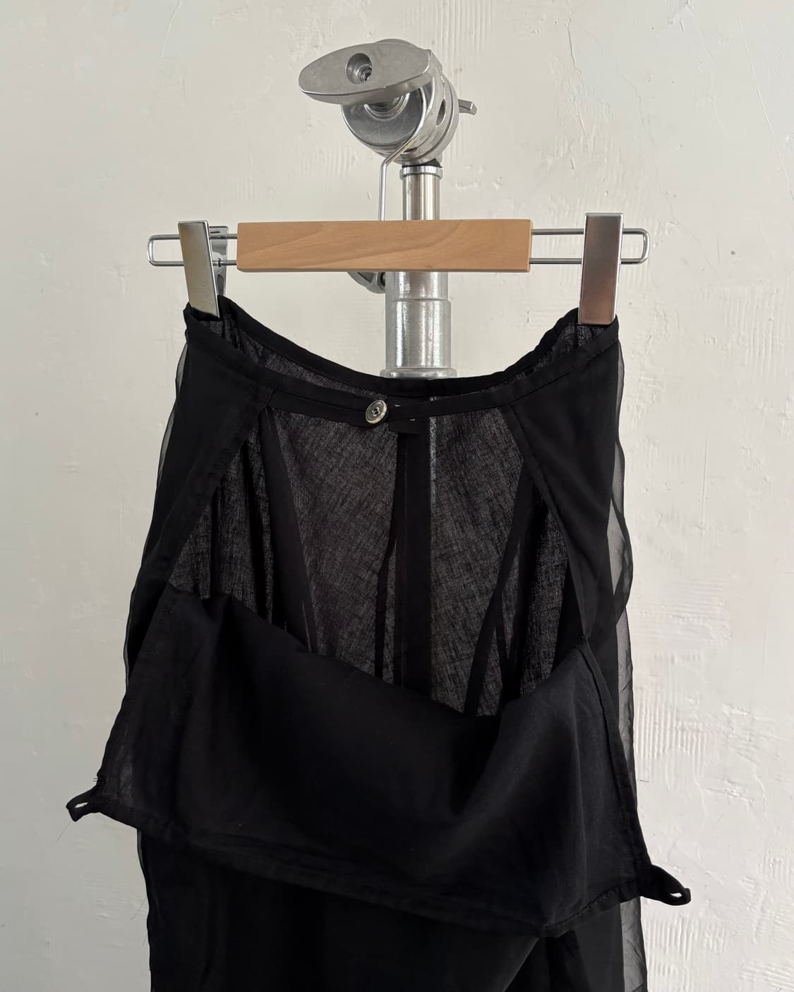 Yohji Yamamoto 요지야마모토 블랙 컬러 쉬폰 롱 스커트 상품이미지4