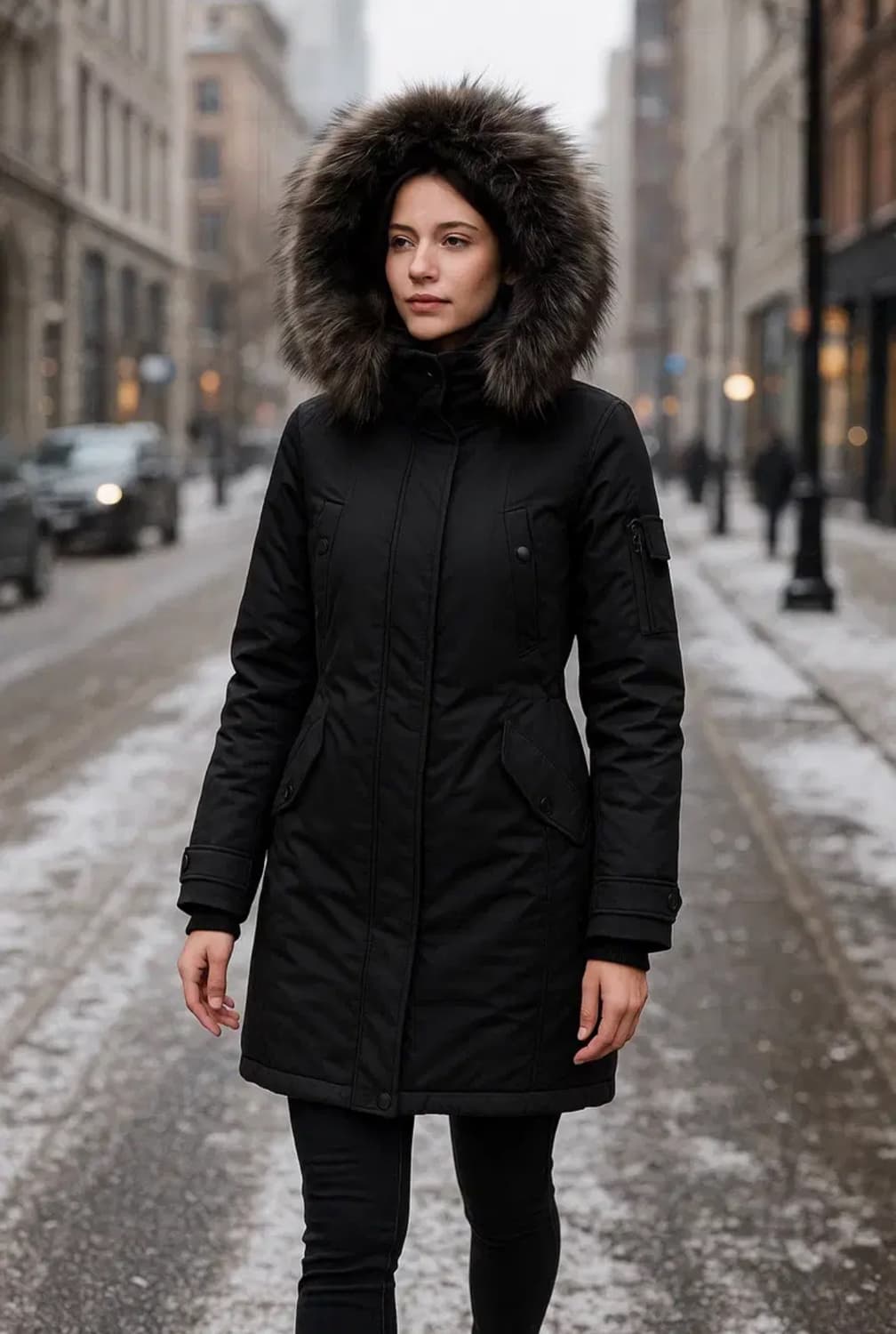 에고이스트 퍼후드 롱패딩 상품이미지1