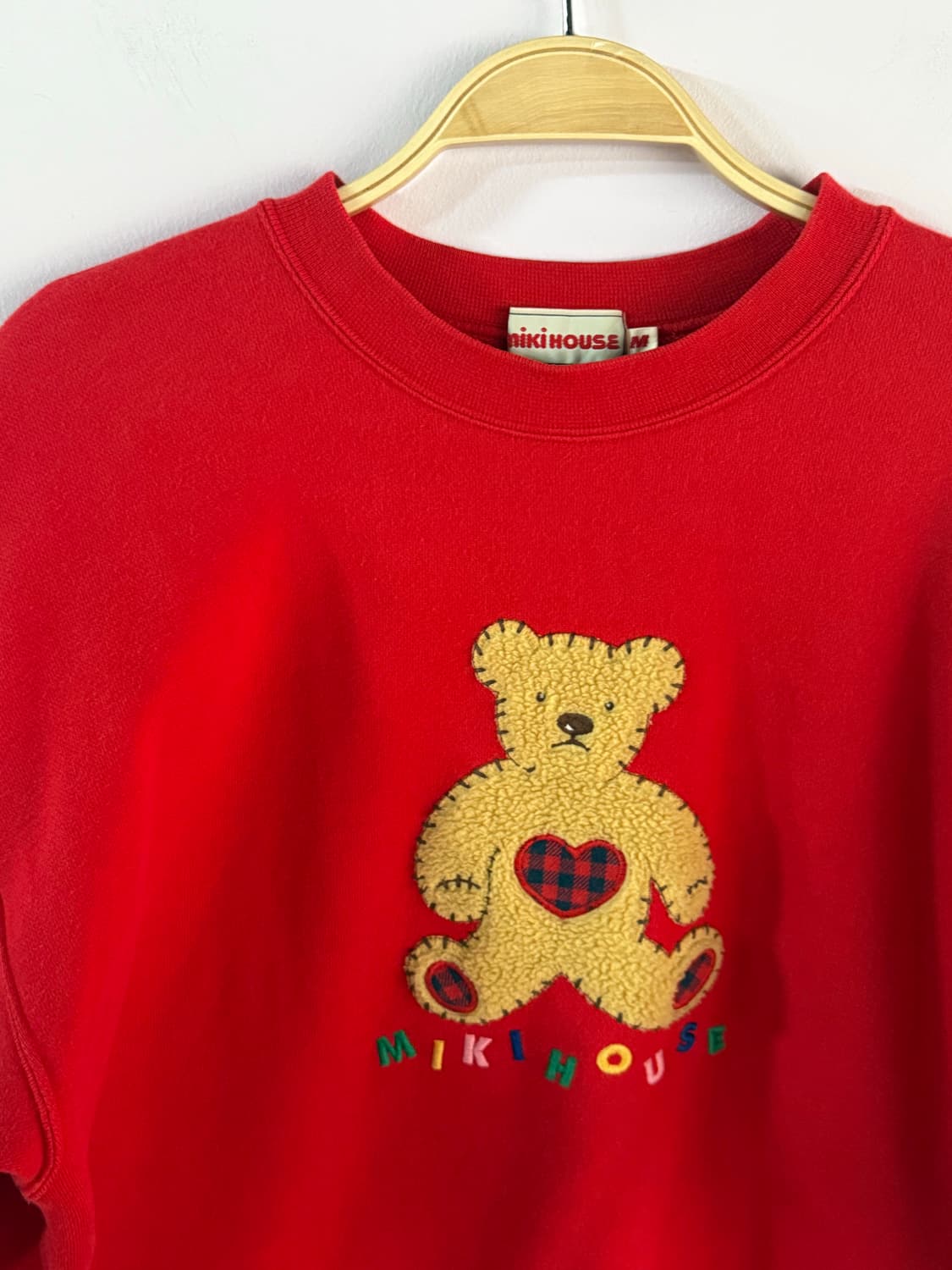 미키하우스 맨투맨 일본빈티지 메이드인재팬 곰돌이패치 상품이미지5