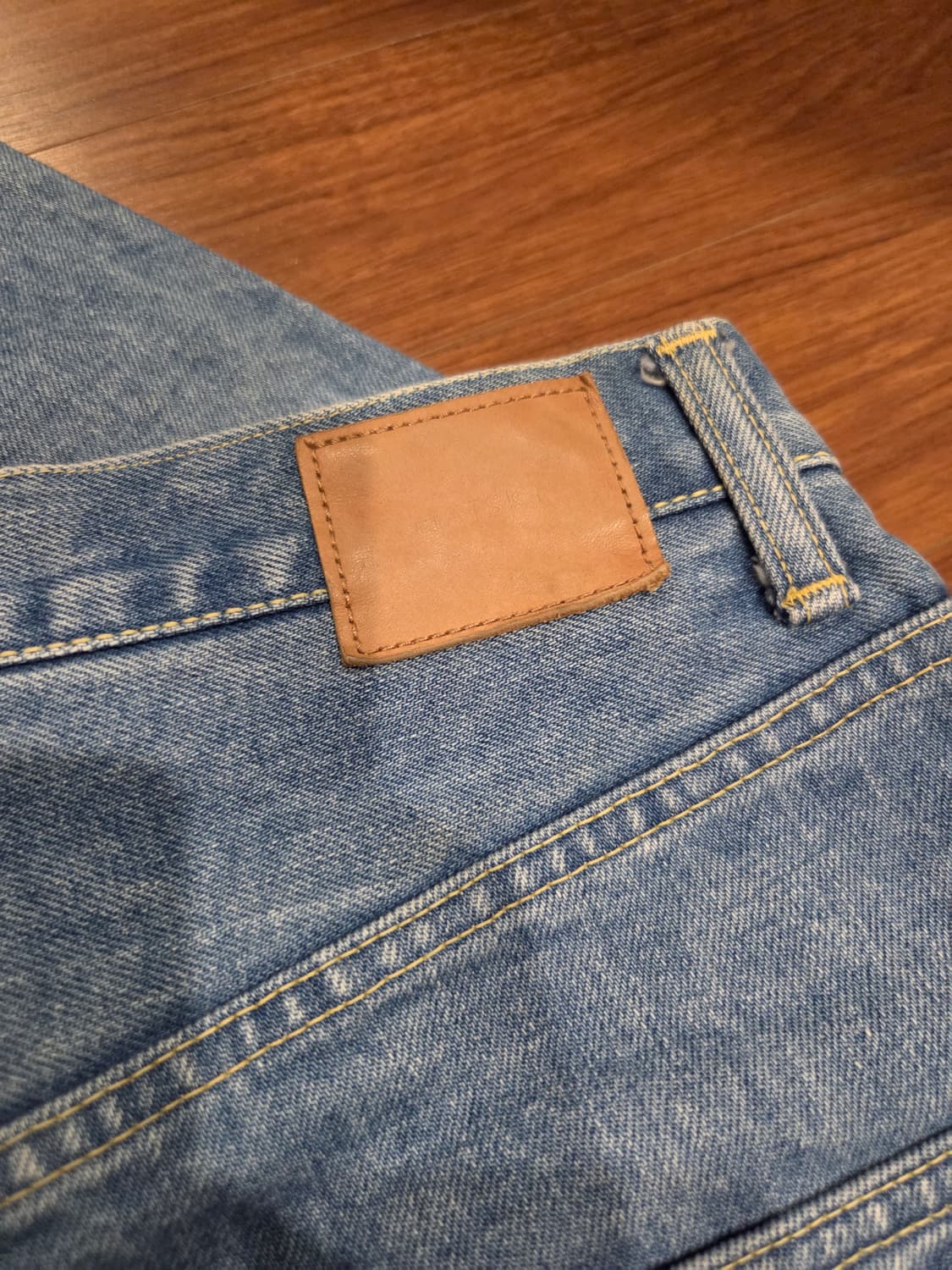 하츠키 와이드 테이퍼드 데님 아이스블루 2사이즈 상품이미지4