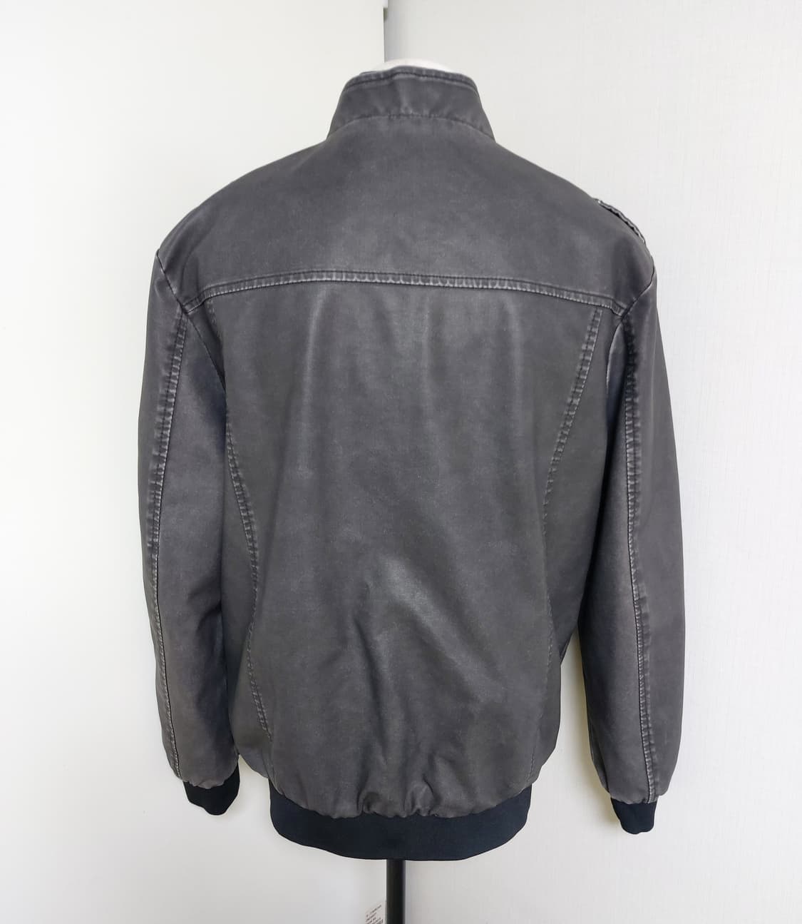 PU 코팅 워싱 빅사이즈 슬림 라이더 자켓 새상품(6XL)110~115 상품이미지5