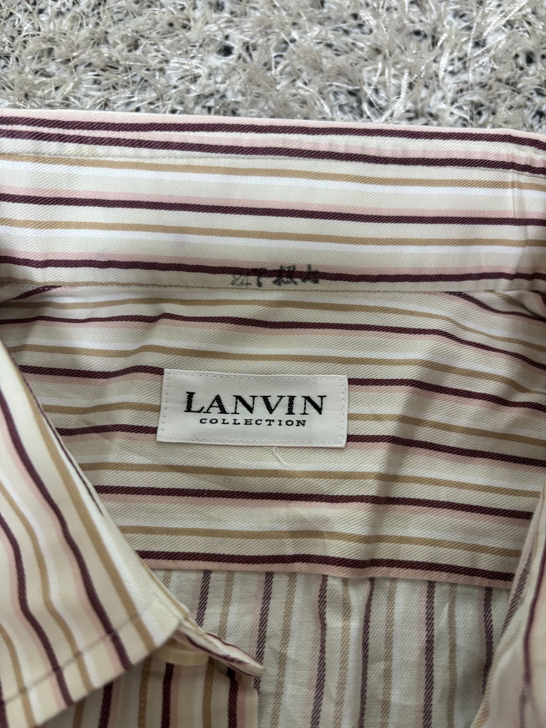 일제 LANVIN 스트라이프 셔츠 사이즈 100-105 상품이미지3