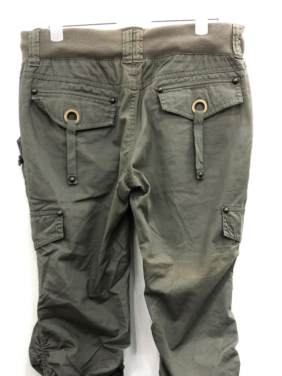y2k khaki cargo shirred capri pants 상품이미지5