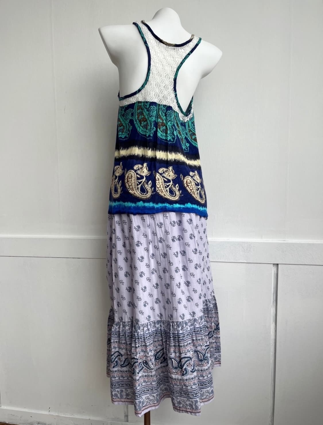 *SALE) 라일락 페이즐리 보더 롱 스커트 상품이미지5