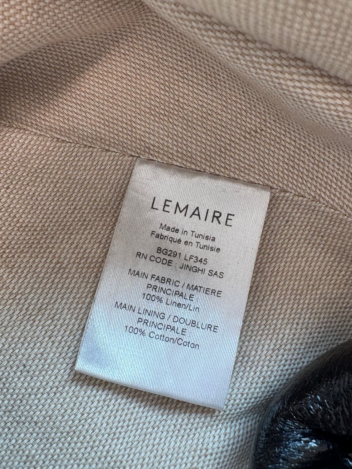 르메르 코티드린넨 크루아상 범백 블랙 m 미디엄 상품이미지10