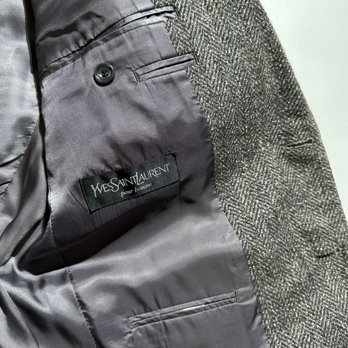 입생로랑 캐시미어 블렌드 헤링본 싱글 2B 블레이저 상품이미지5