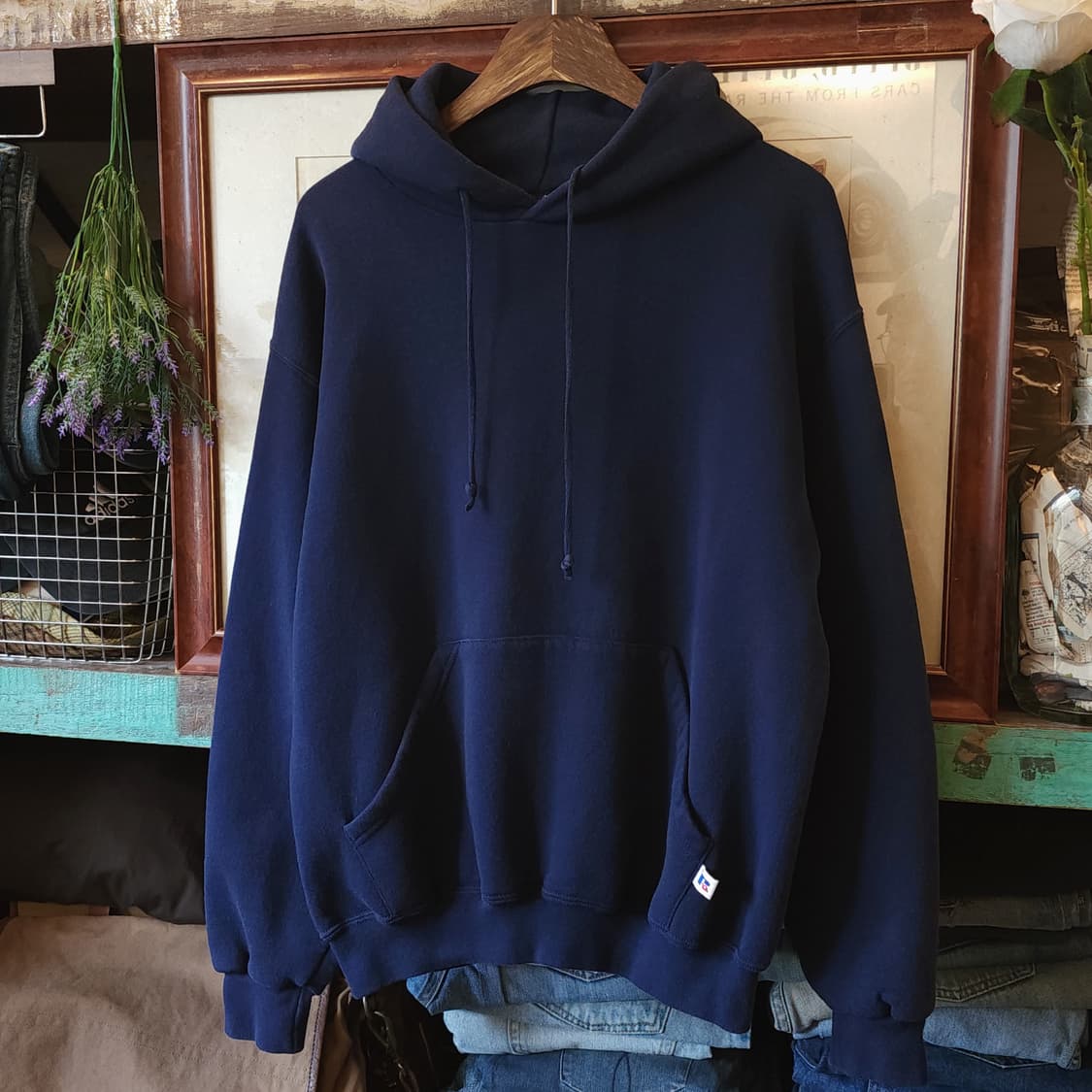 90s 러셀 후드 스웻셔츠 블랭크 오리지널 빈티지 M 상품이미지2