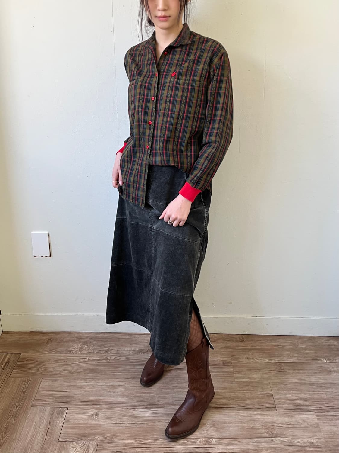 90‘s 이세이미야케 HAI 코듀로이 스커트 상품이미지3