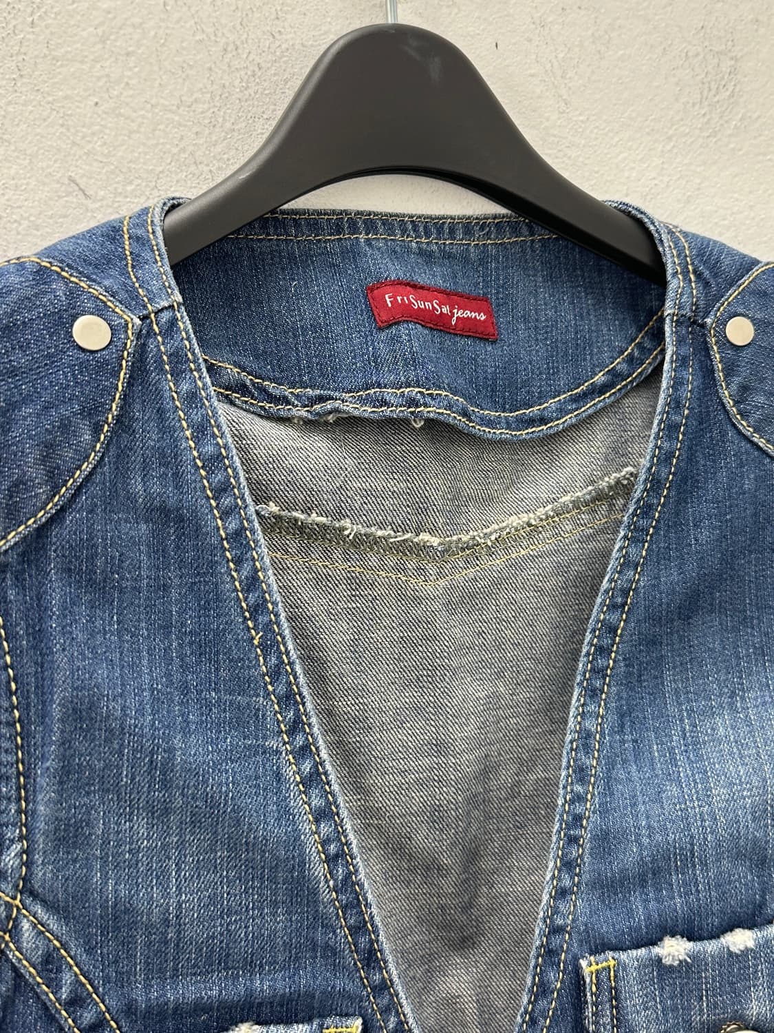 Vintage ribbon detail denim vest 상품이미지6