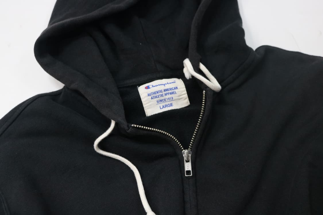 Champion 챔피온 빈티지 C로고 블랙 후드 집업 (L) 상품이미지6