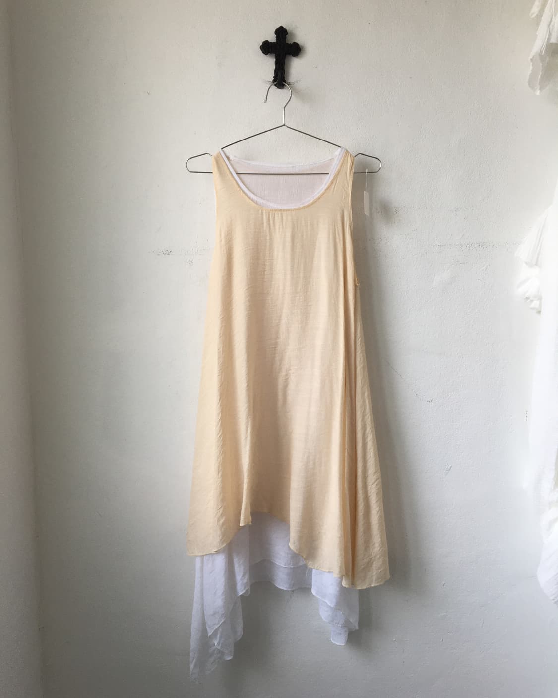 Layered point sleeveless unbalanced onep 상품이미지2