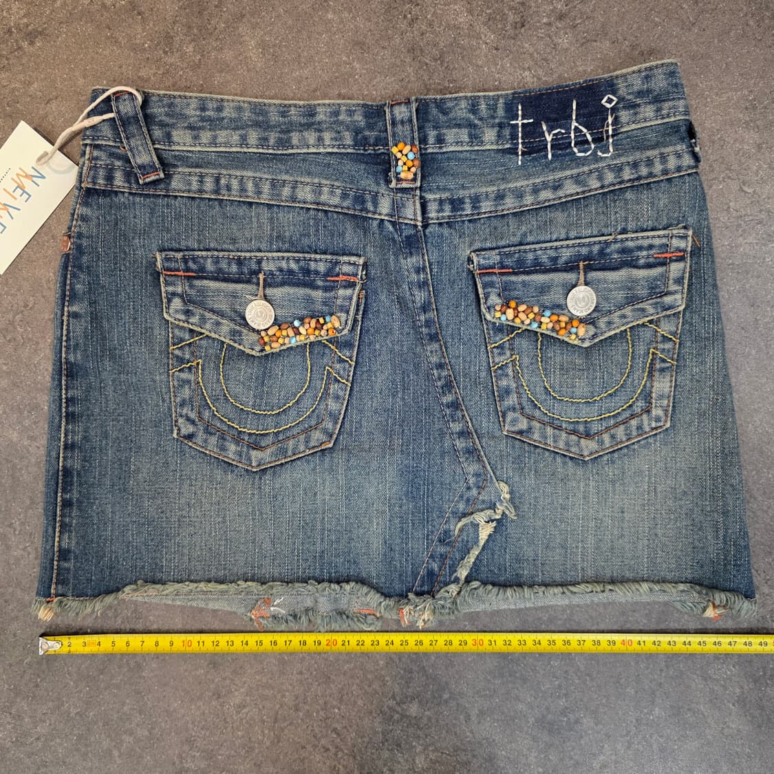 True Religion 빈티지 비즈 데님 스커트 상품이미지2