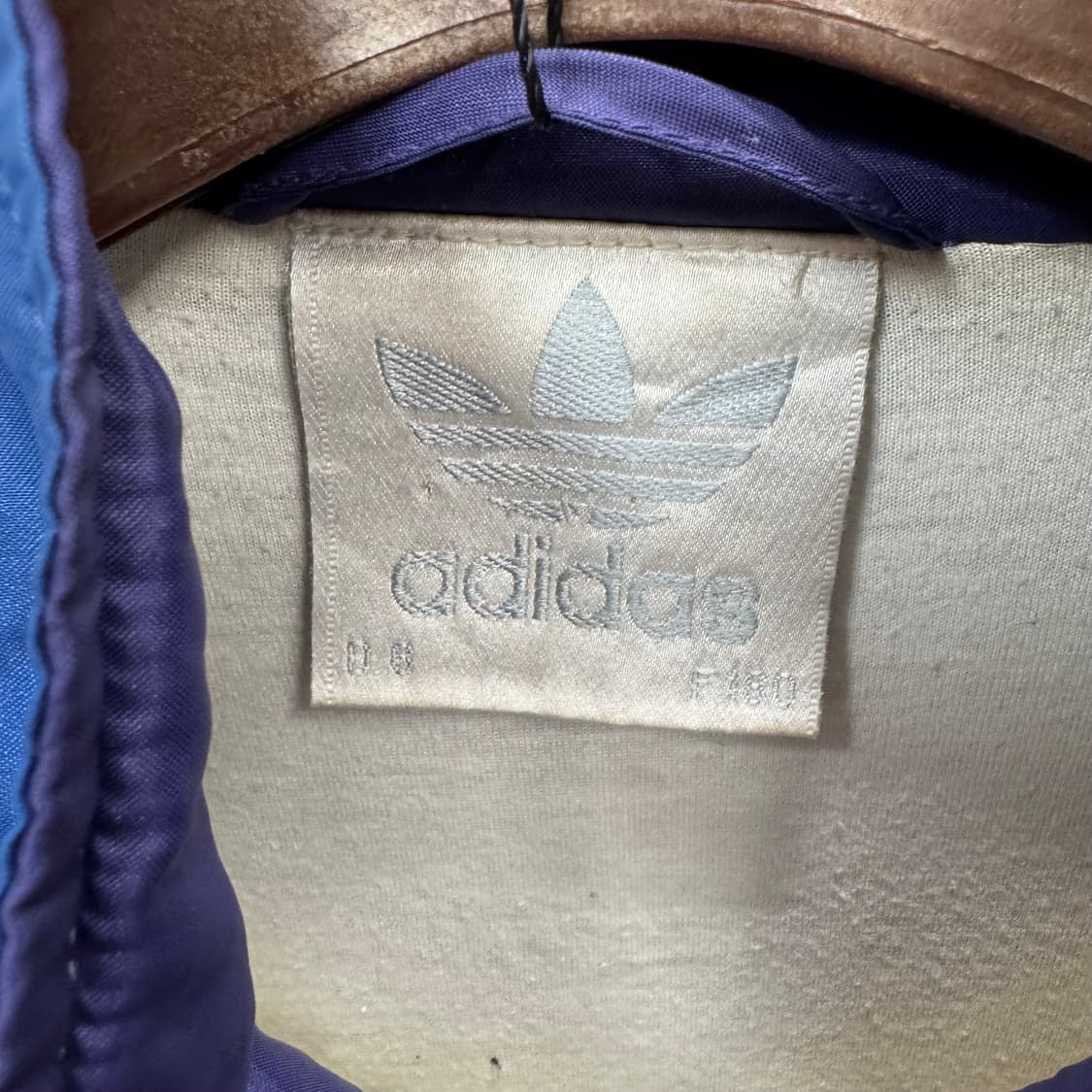 90s 아디다스 올드스쿨 바람막이 전후면 패턴 포인트 블루 화이트 상품이미지5