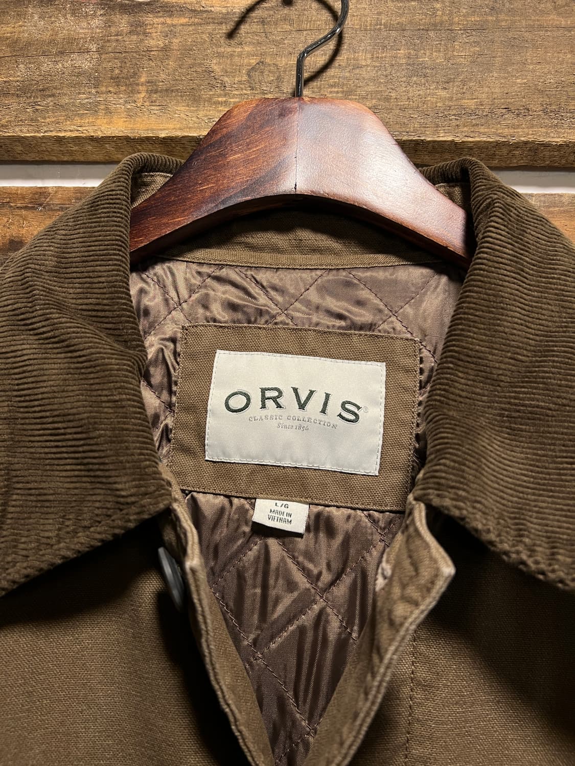 [L]ORVIS USA 오르비스 퀼팅 라이닝 브라운 캔버스 헌팅 자켓 상품이미지2