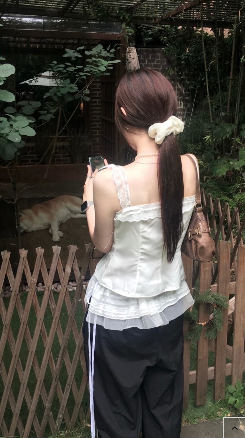 딧소어 ditsor 포레스트 레이스 나시 블라우스 상품이미지5